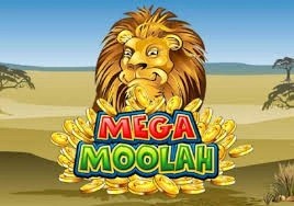 Mega Moolah slot logo by Games Global Spinju Casino